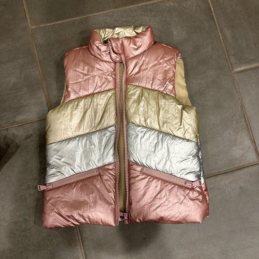 Nordstrom Tucker + Tate Kids Metallic Puffer Vest Size 3
